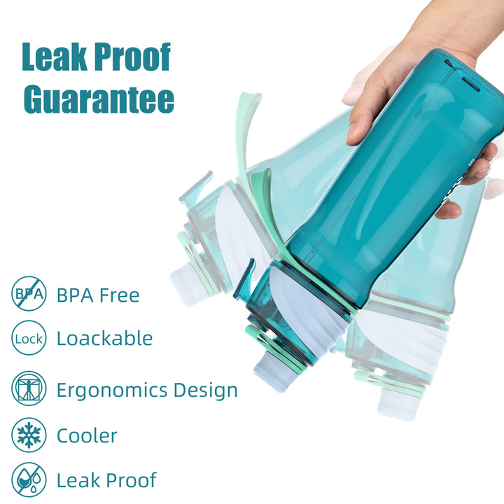 950ml Dual-Function Sports Water Bottle with Spray Feature