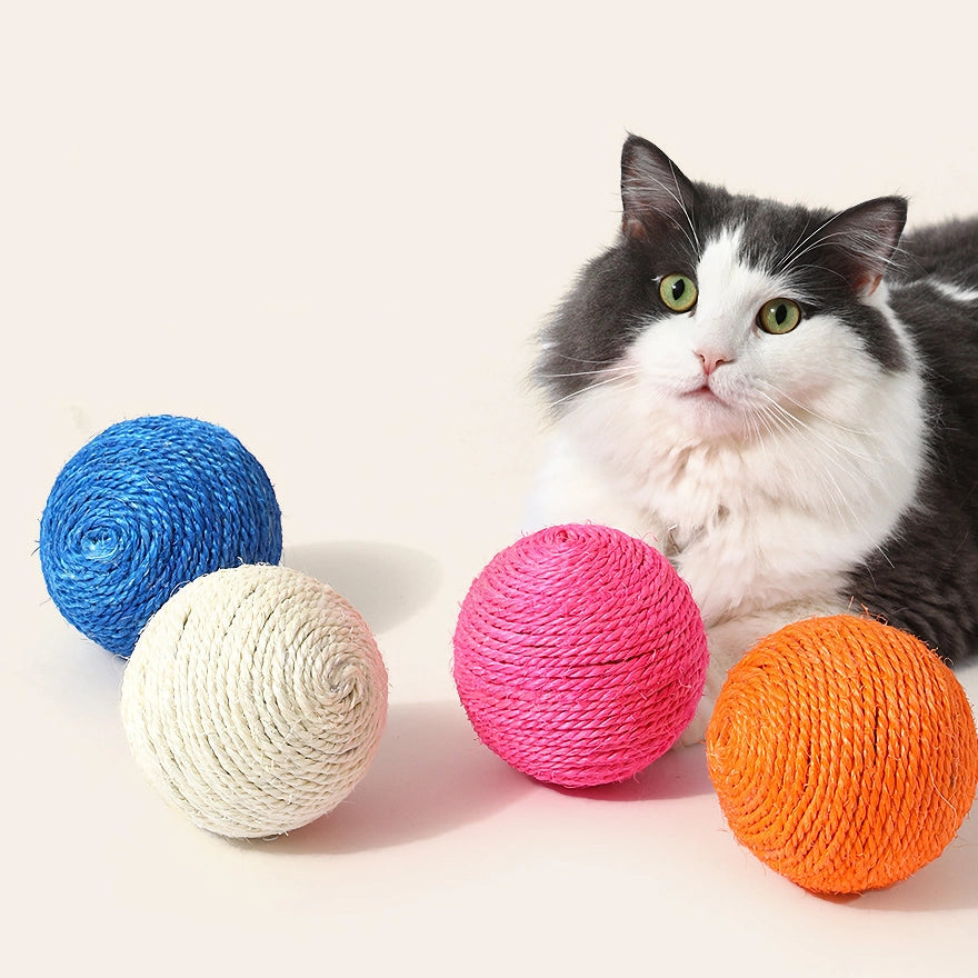 Interactive Sisal Ball Cat Toy with Sound