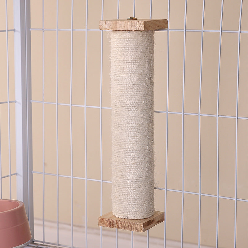 Wood Wall-Mounted Cat Scratcher