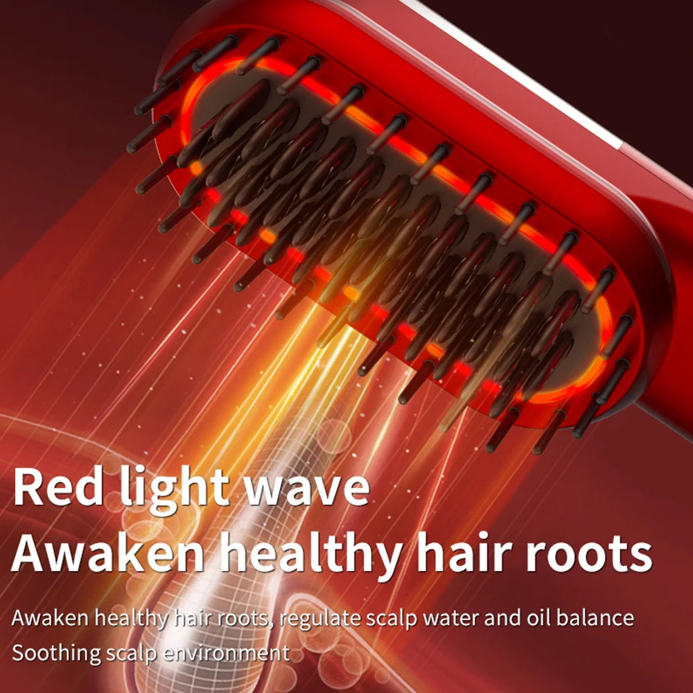 Wireless Hair Care Comb with Heating and Red Light Therapy for Scalp Massage