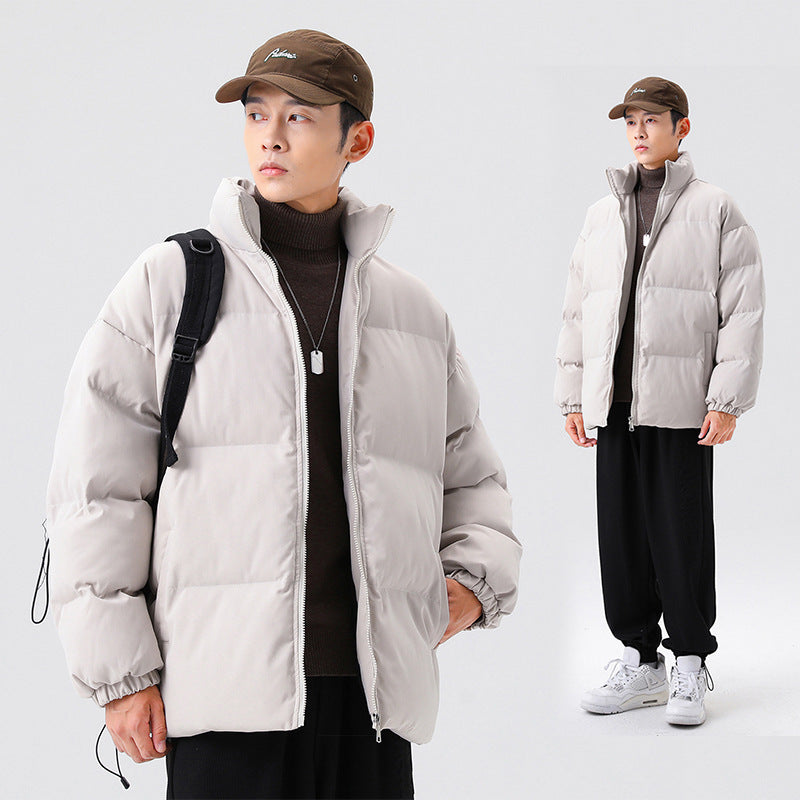 Men’s Thickened Polyester Stand-Collar Coat