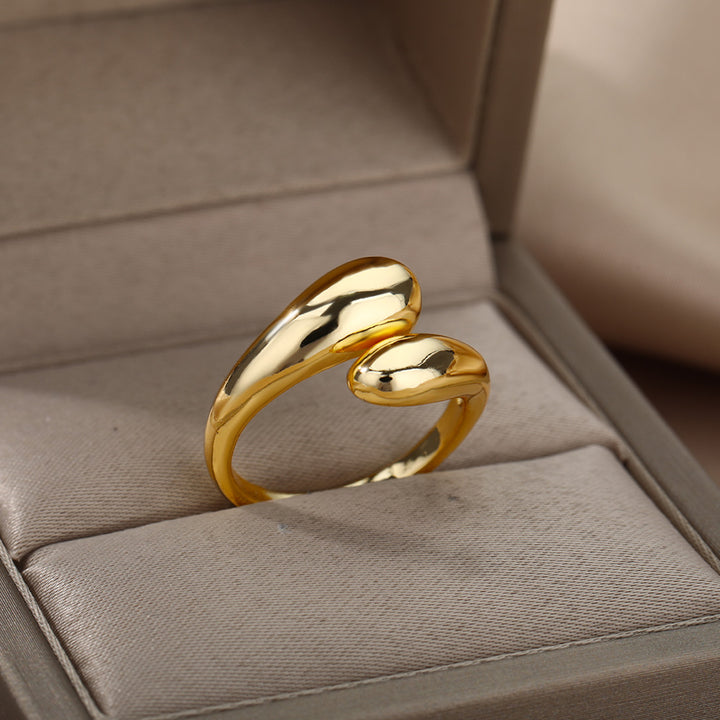 Elegant Gold-Tone Stainless Steel Women's Wedding Band