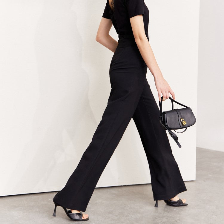 Minimalist High-Waisted Wide-Leg Women's Trousers