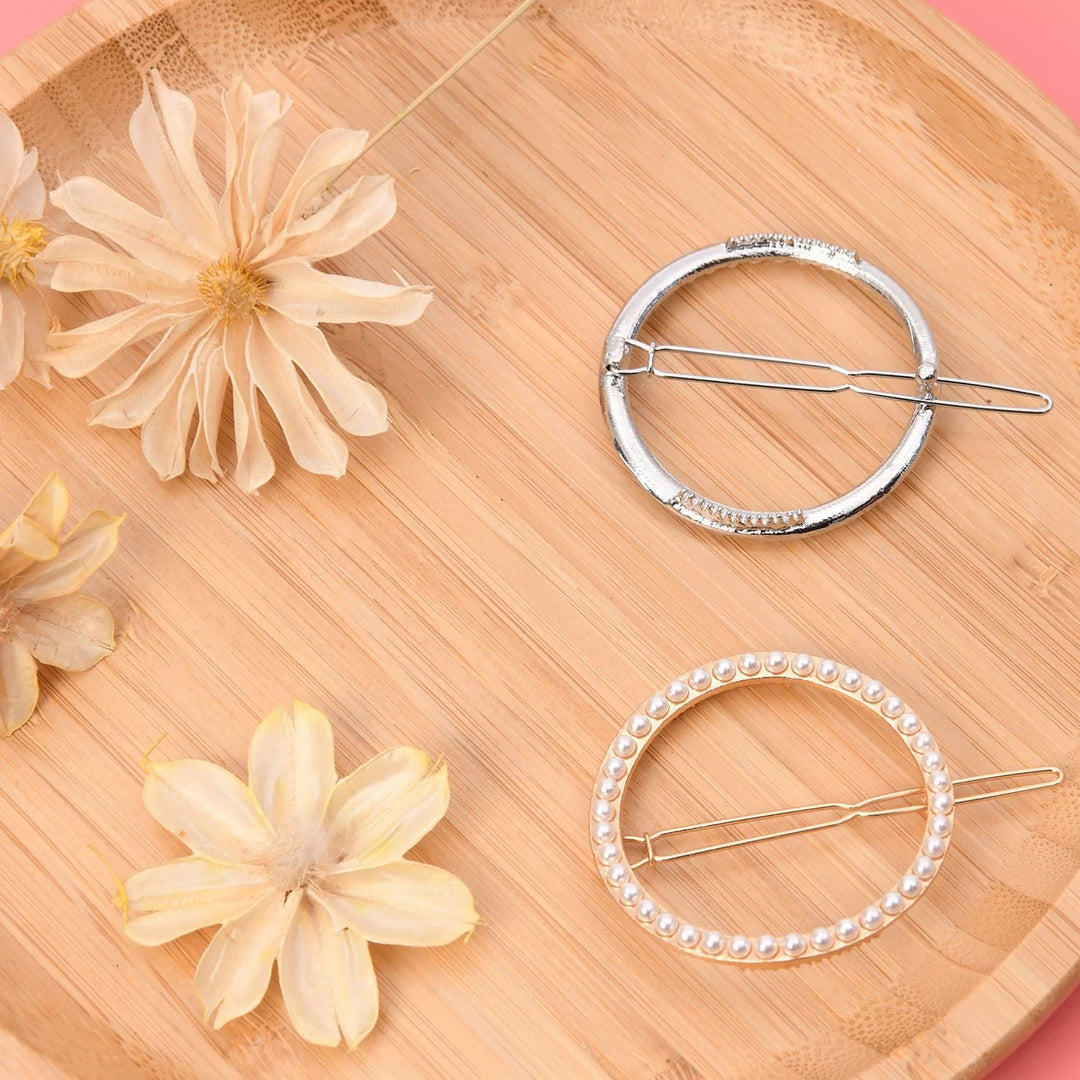 Elegant Pearl and Geometric Hairpins