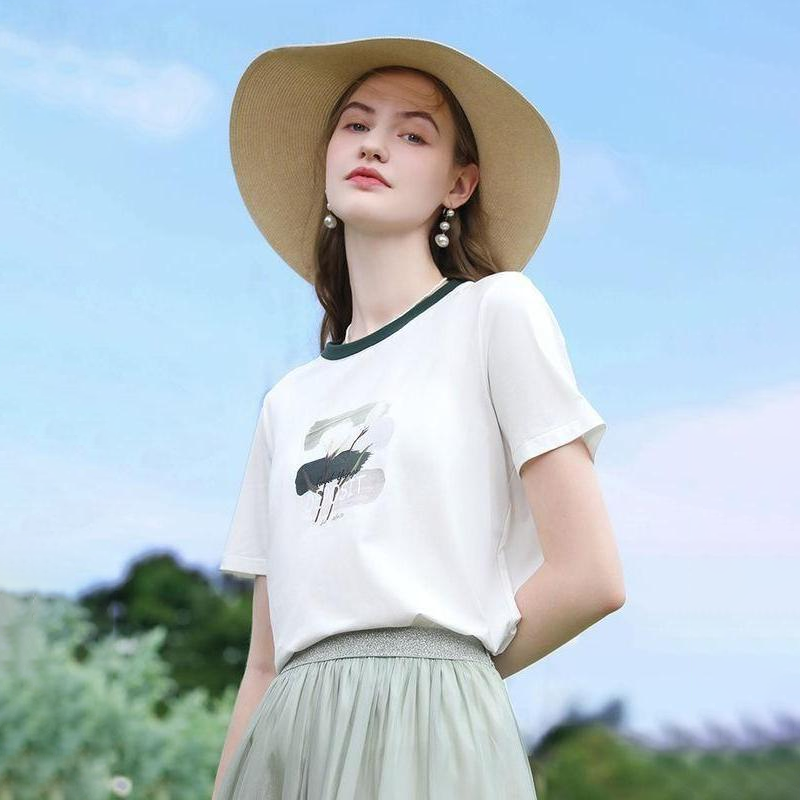 Abstract Graphic Cotton-Stretch T-Shirt