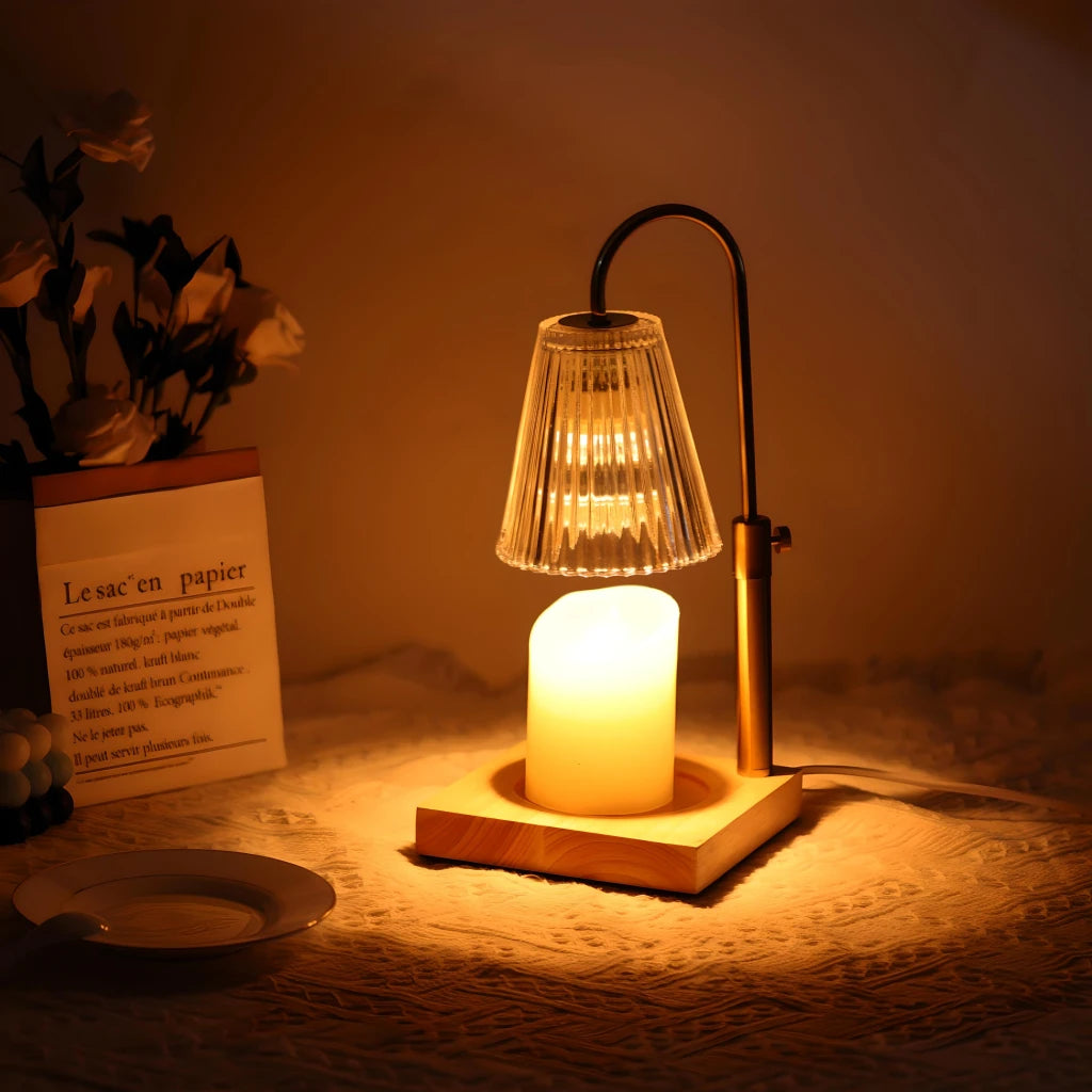 Retro Candle Warmer Lamp with LED Dimming Aromatherapy