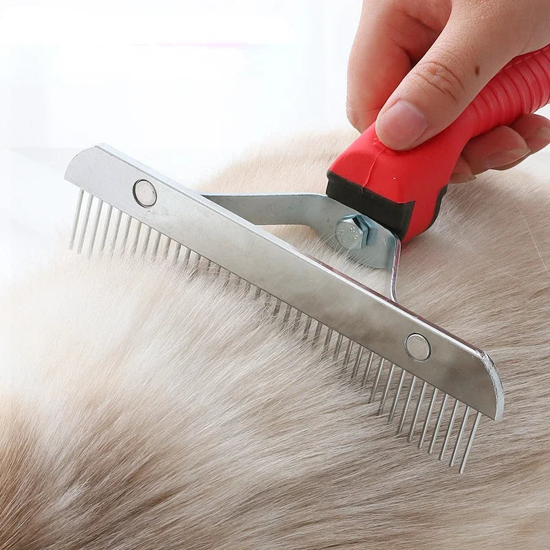 Extra-Large Dog Grooming Rake Comb – Deshedding Tool for Golden Retrievers, Huskies, and German Shepherds