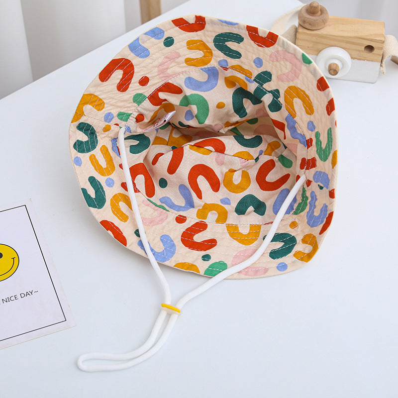 Solid Letter Print Kids Bucket Hat