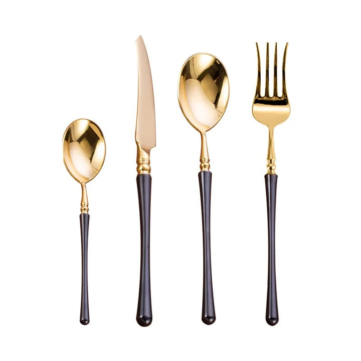 Luxury Black Gold Cutlery Set