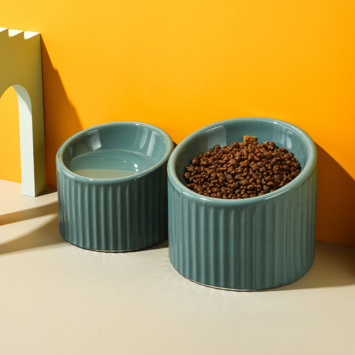 Elevated Ceramic Cat and Small Dog Water Bowl