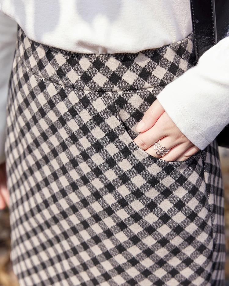 Retro Plaid High Waist A-Line Mini Skirt