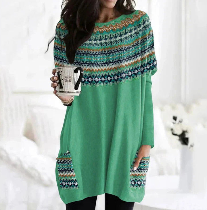 Printed Casual Round Neck Long Sleeve Women