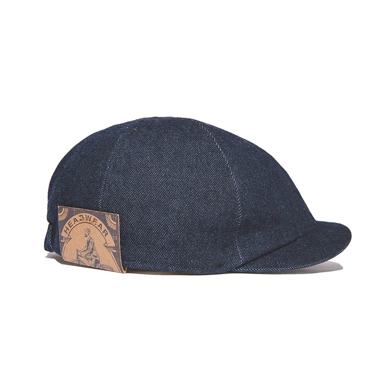 Oversized Denim Newsboy Cap for Men