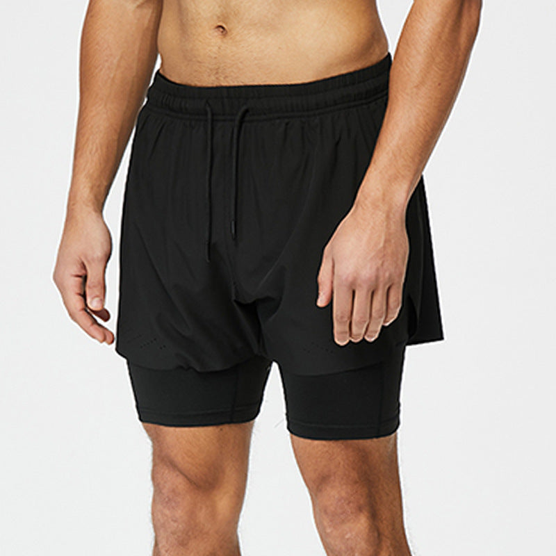 Double-layer Professional Running Shorts Quick-drying Breathable Fitness Shorts