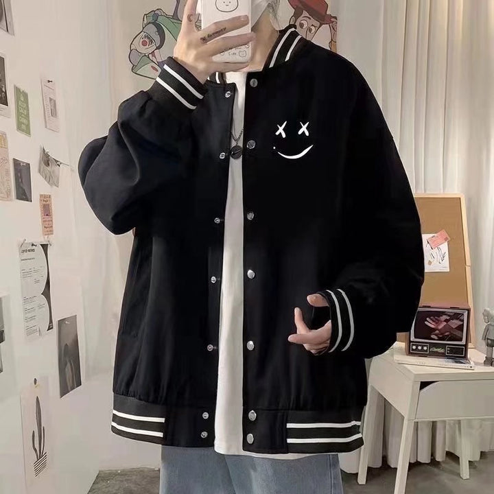 Men's Autumn And Winter Fashion Brand Ins Loose Hong Kong Style  Baseball Uniform Coat Coat