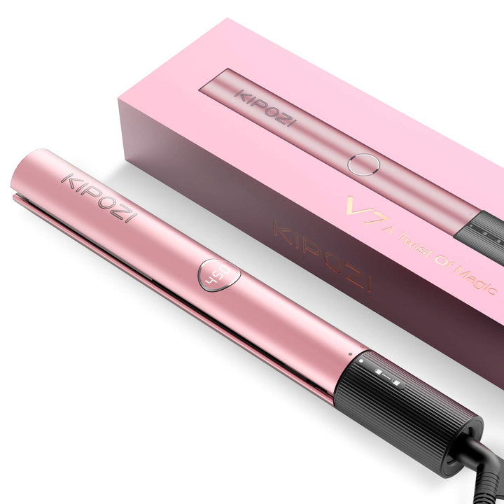 Professional Nano Titanium Hair Straightener and Curling Iron with LCD Display