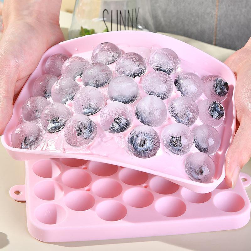 25-Cavity Silicone Ice-Ball Mould with Cover