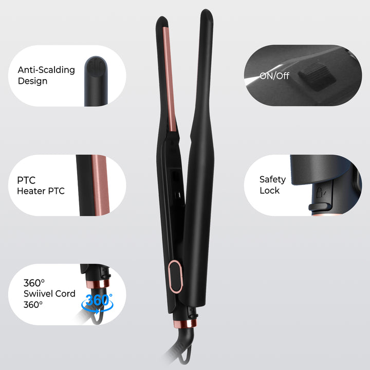 Small Adjustable Temperature Flat Iron for Short Hair