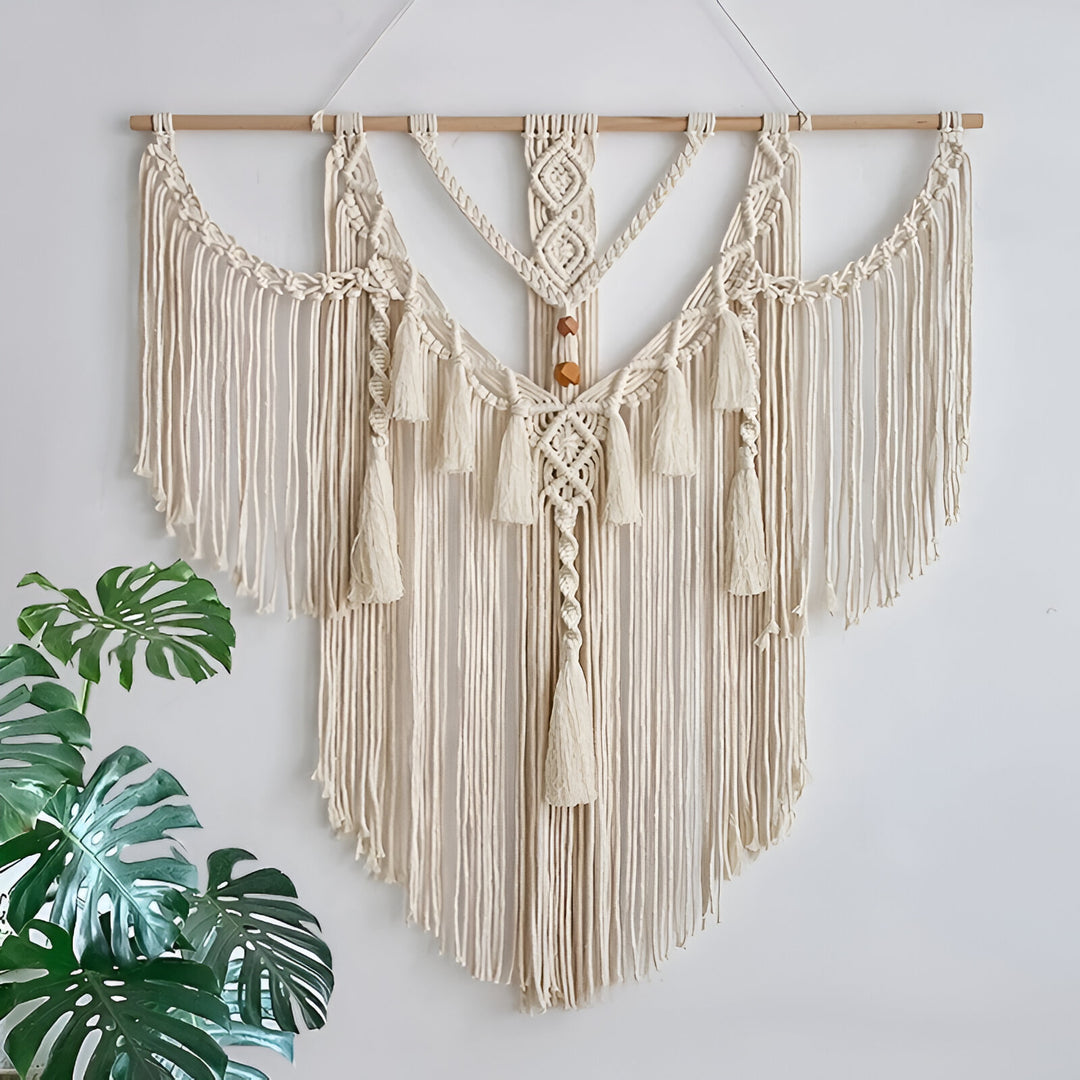 Large Macrame Wall Hanging Tapestry with Tassels