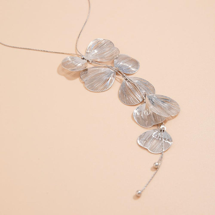 Kpop Flower Petal Pendant Choker Necklace