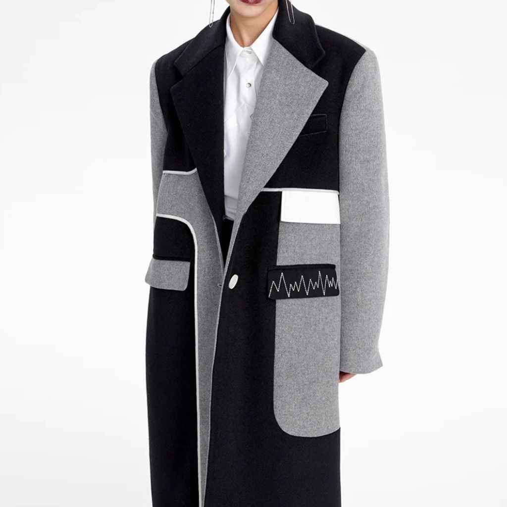 Women's Contrast Color Coat