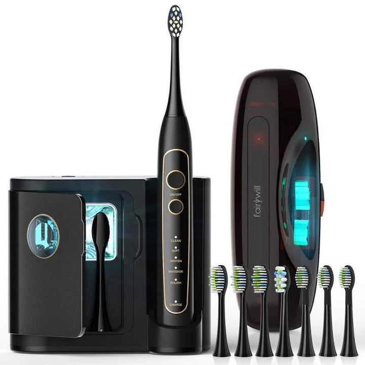 Advanced Sonic Toothbrush with 8 Replacement Heads & Travel Case