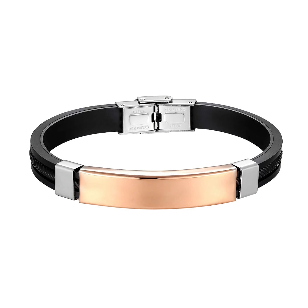 Trendy Stainless Steel and Silicone Bracelet for Men and Women