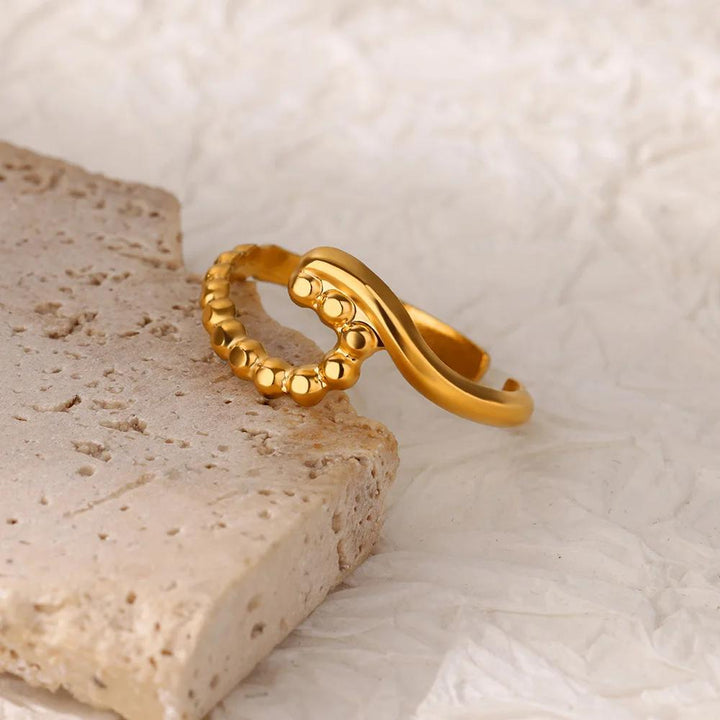 Gold Wave Ring for Women