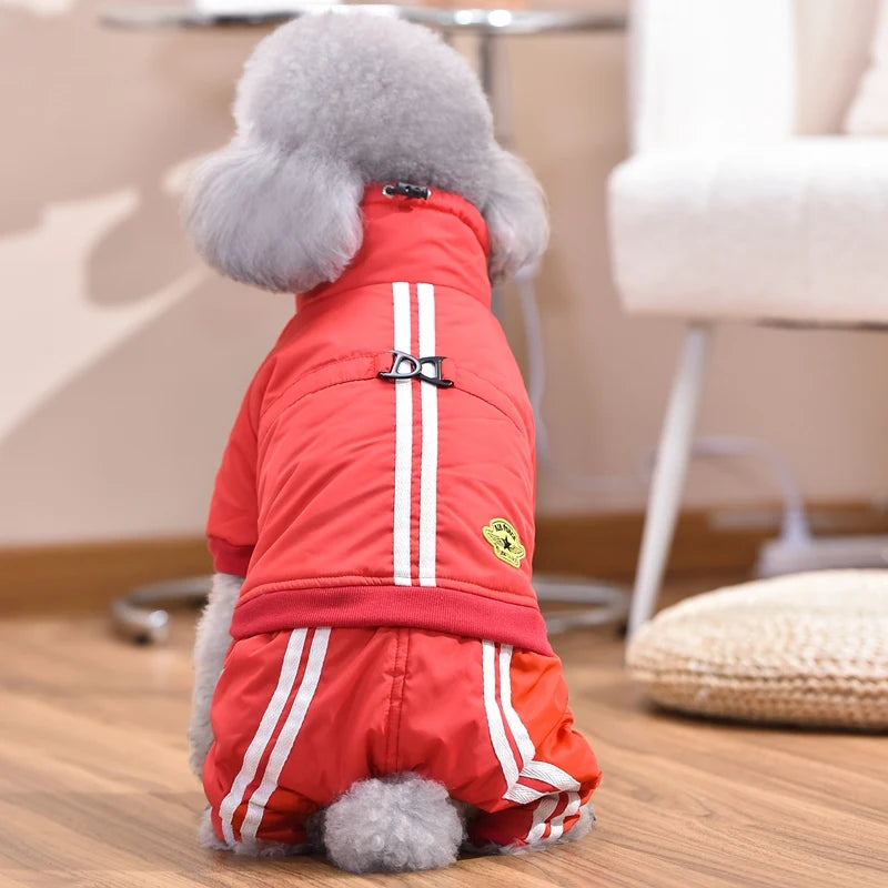 Cute Winter Cats Tracksuit for Dogs – Cozy Pet Jumpsuit