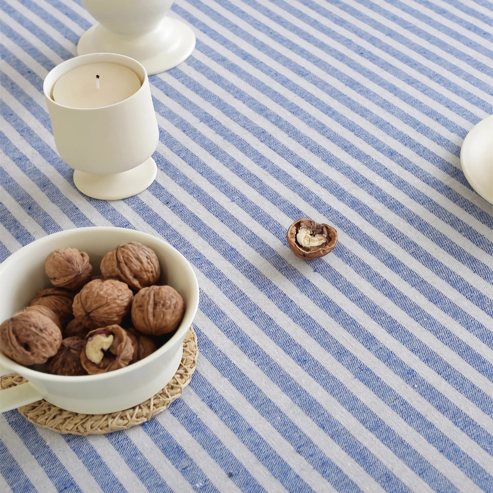 Minimalist Striped Cotton Linen Tablecloth