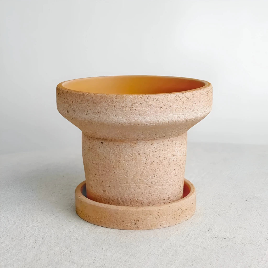 Charming Terracotta Water Pipe Planter with Tray