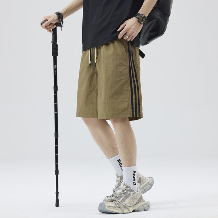 Side Ribbon Striped Quick-dry Casual Shorts Men