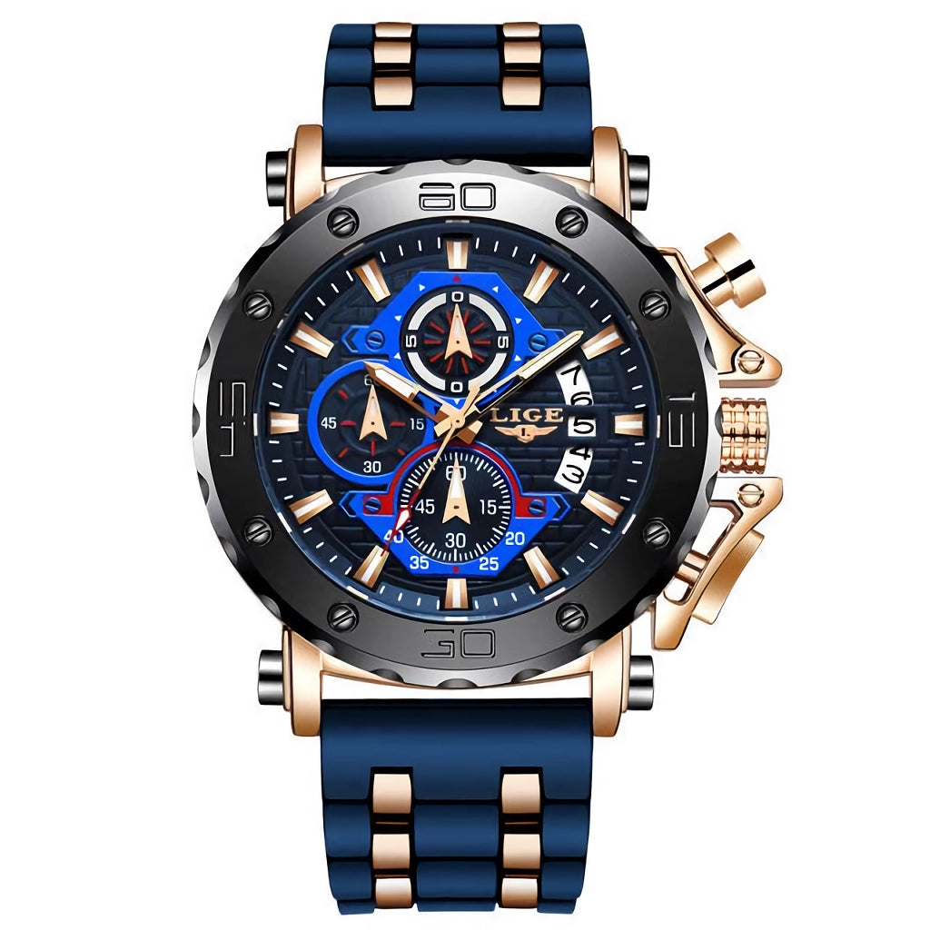 Luxury Men's Waterproof Sports Chronograph Silicone Watch