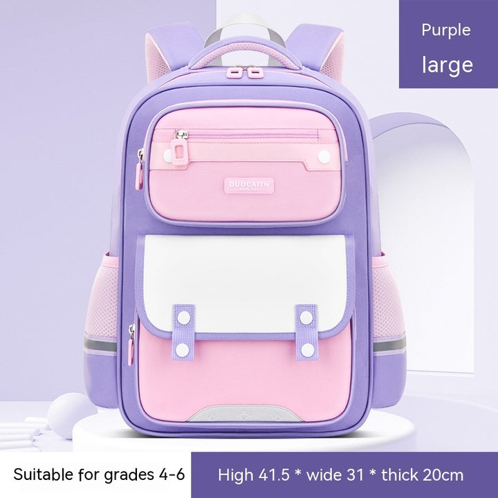 Schoolbag British Style Large Capacity Portable Burden Alleviation