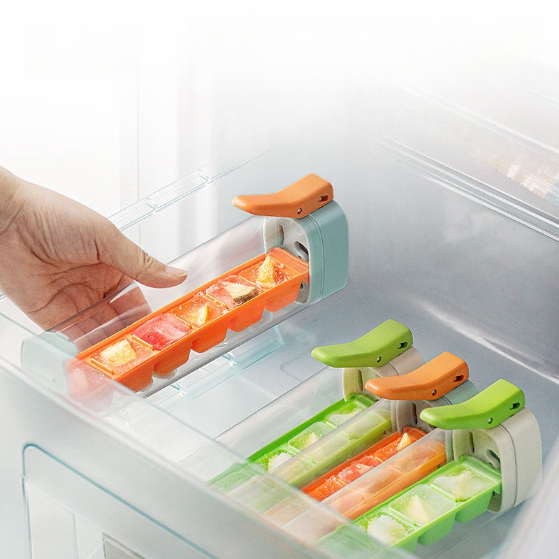 One-Hand Press Ice Cube Maker with Storage Box