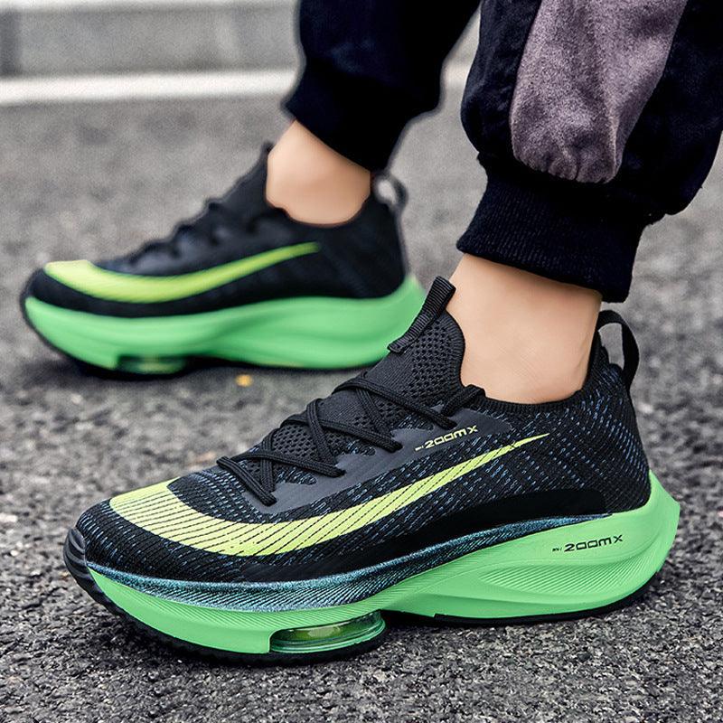 Air Cushion Sports Shoes Men Personalized Fashion Breathable Lace Up Knit Sneakers Casual Outdoor Running Walking Shoes - Trendha