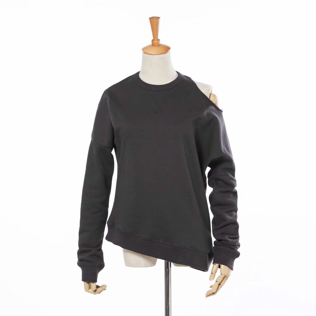 American Retro Dark Gray Chic Hair Circle Round Neck Hoodie - Trendha