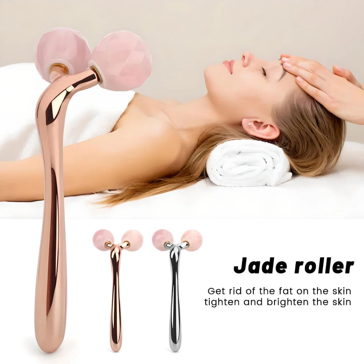 Rose Quartz 3D Roller V Facial Lifting Massager