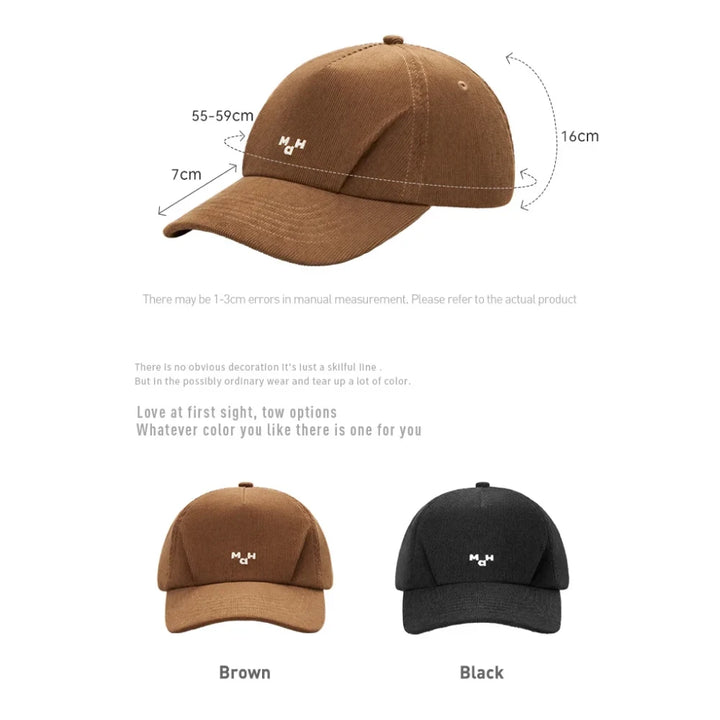 Corduroy Peaked Baseball Cap