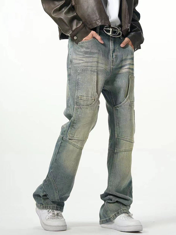 American Street Distressed Loose Straight Casual Jeans