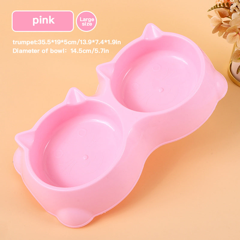 Double Pet Bowl – Two-in-One Anti-Slip Food and Water Dish for Cats