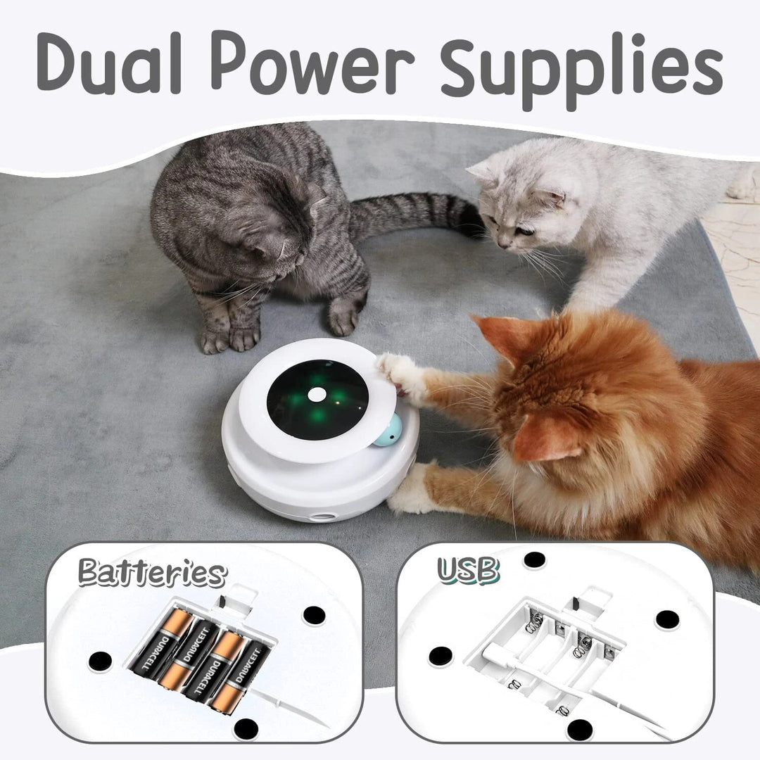 Interactive Cat Toy with Dual Play Modes, Auto On/Off Timer & Replaceable Feather Attachments