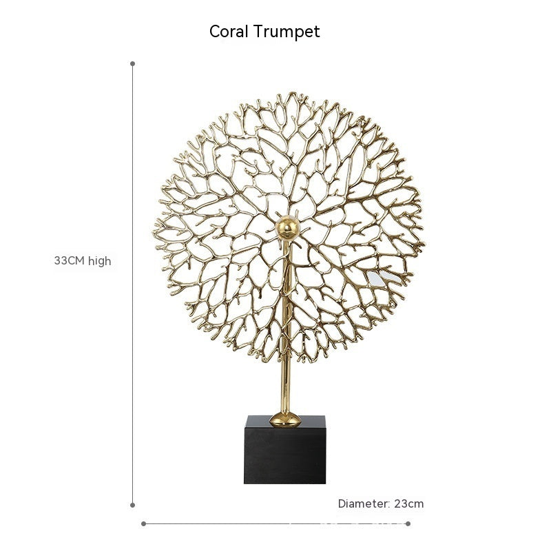 European Entry Lux Metal Sea Tree Coral Decoration Living Room Entrance Crafts Display