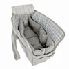 color: Gray bag and mat