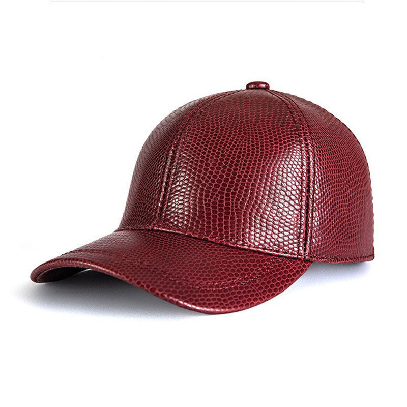 Genuine Leather Baseball Cap Men And Women Fashion Autumn And Winter