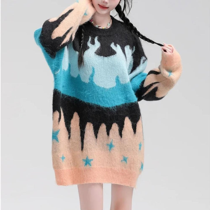 Color Contrast Pullover Sweater