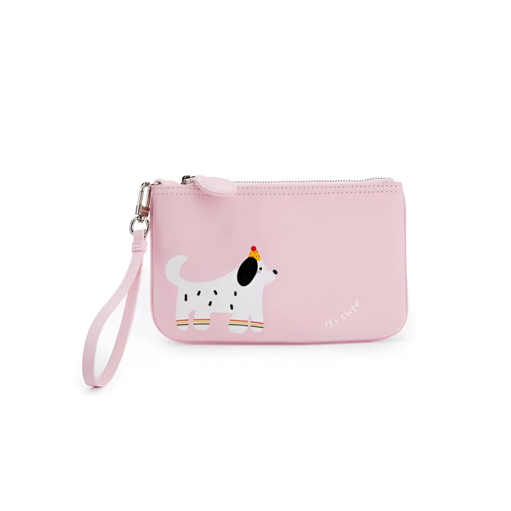 Co-Branded Split Leather Clutch Bag