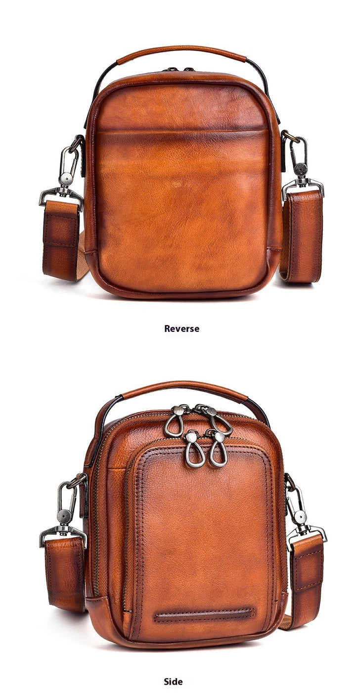 Cowhide Retro Casual Men's Messenger Bag