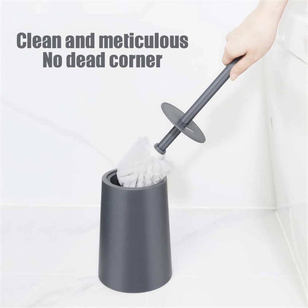 Modern Black Toilet Brush With Lid and Base