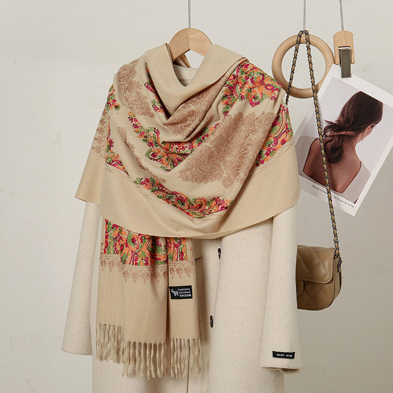 Luxurious Cashmere Floral Scarf